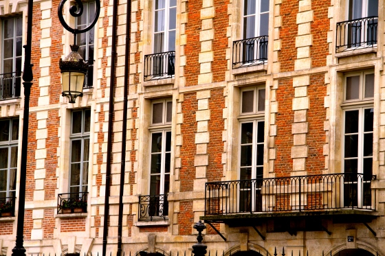 Famous façades at Place des Vosges