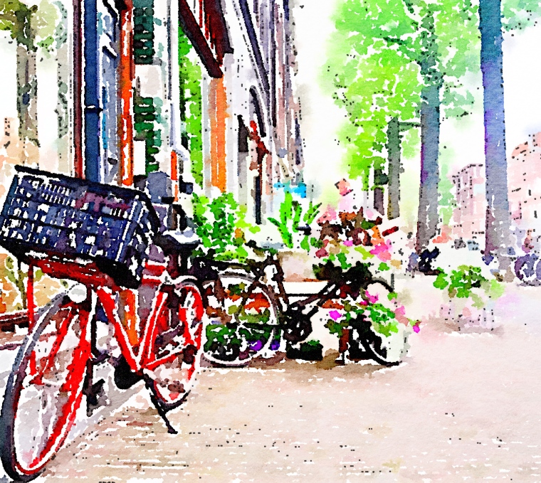 Julia Willard, Julie Willard, Falling Off Bicycles, Holland photography, waterlogue, tinrocket, Amsterdam, solo bike parking, France photography